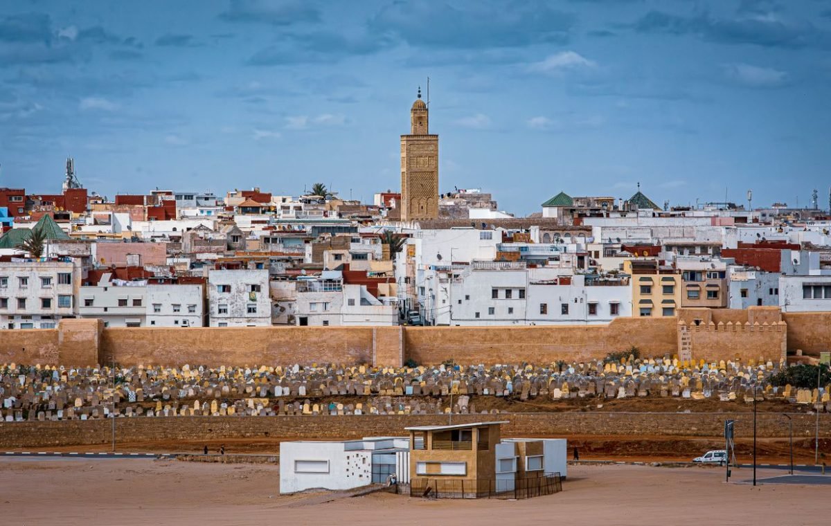 Old town of Rabat with a medieval tower, between Tangier and Marrakech