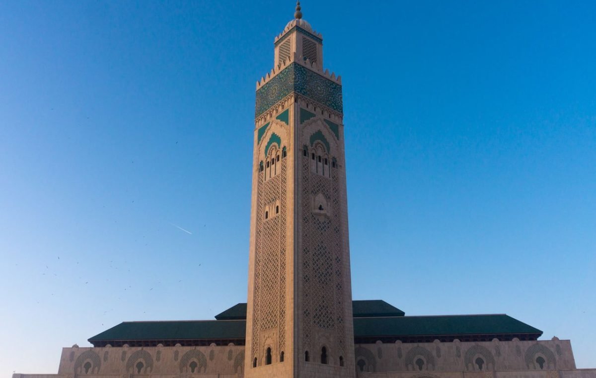 Minaret of the Hassan II Mosque in Casablanca